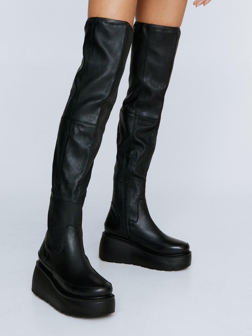 Nasty gal Black Over-the-Knee Platform Boots